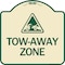 Signmission Tow-Away Zone with Graphic Heavy-Gauge Aluminum Architectural Sign, 18" x 18", TG-1818-24411 A-DES-TG-1818-24411 - alternate 1
